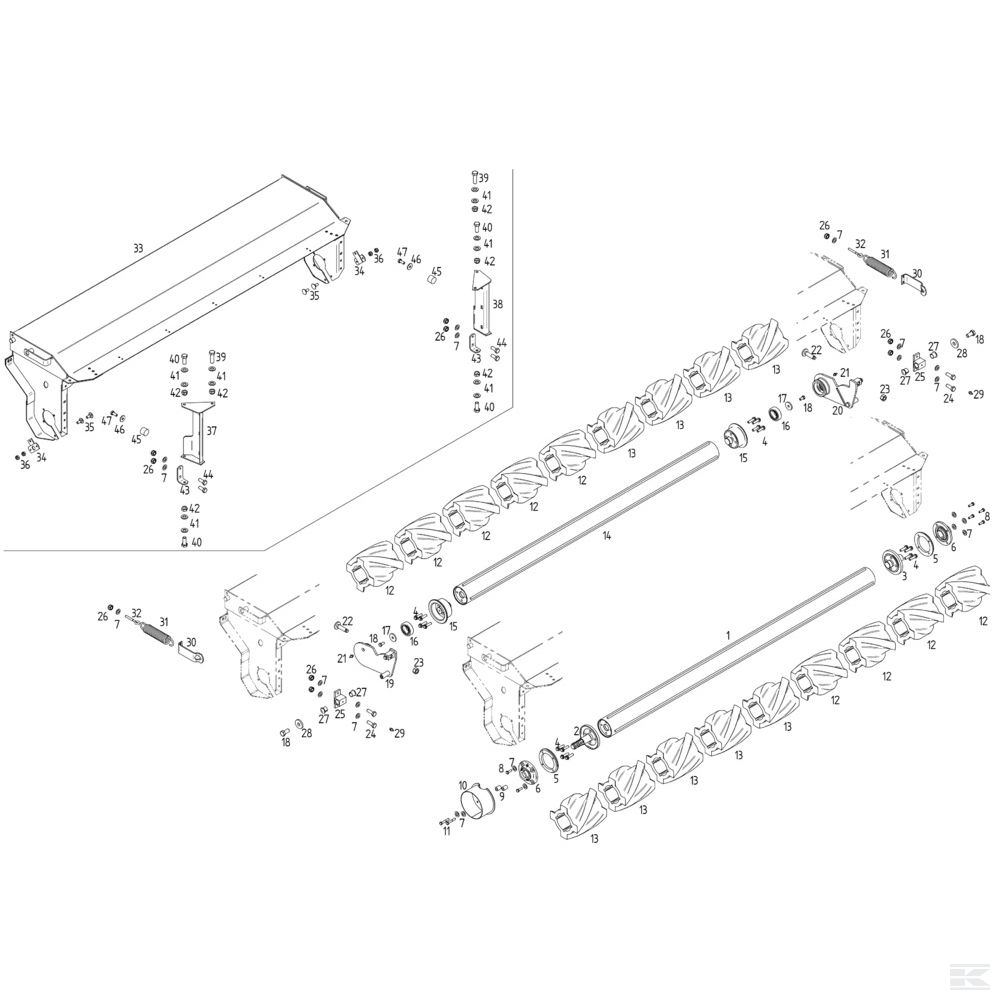 Ротор мялки-вспушивателя, для Fella SM 310 FP-RC / FZ-RC