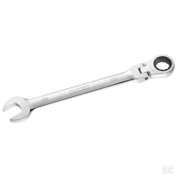 Накидной рожковый ключ с трещоткой и шарниром - мм