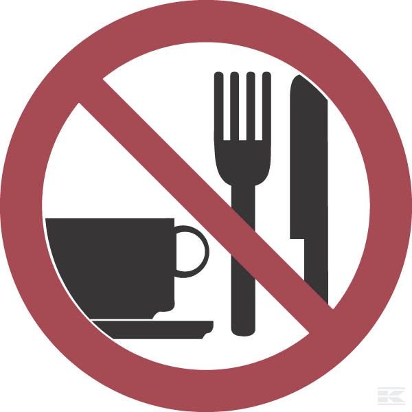 Предписывающие и запрещающие знаки, Прием пищи и напитков