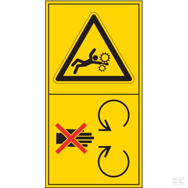 Предписывающие и запрещающие знаки, Опасность затягивания 2
