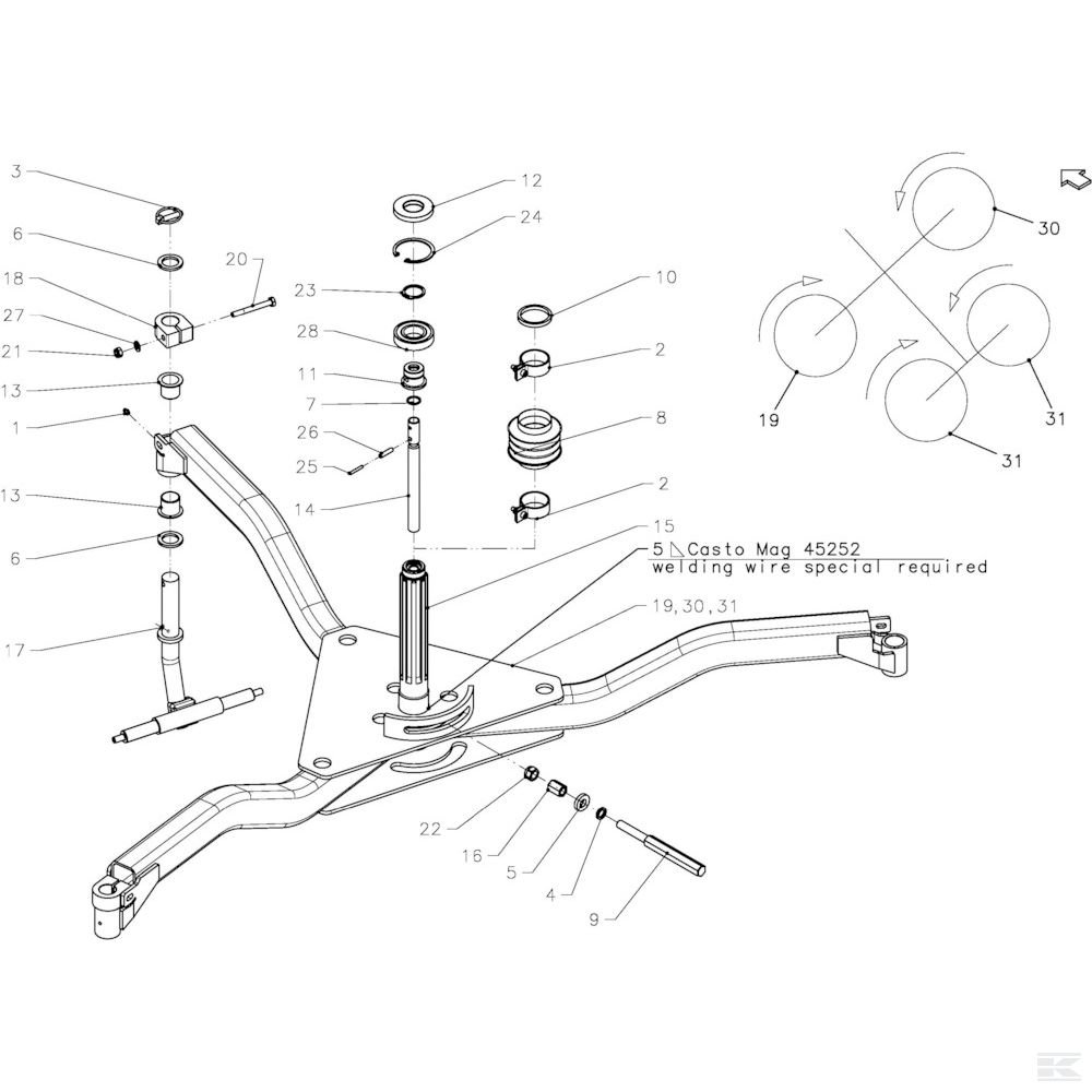 16 Рама Спроектировано для Kverneland 91150C