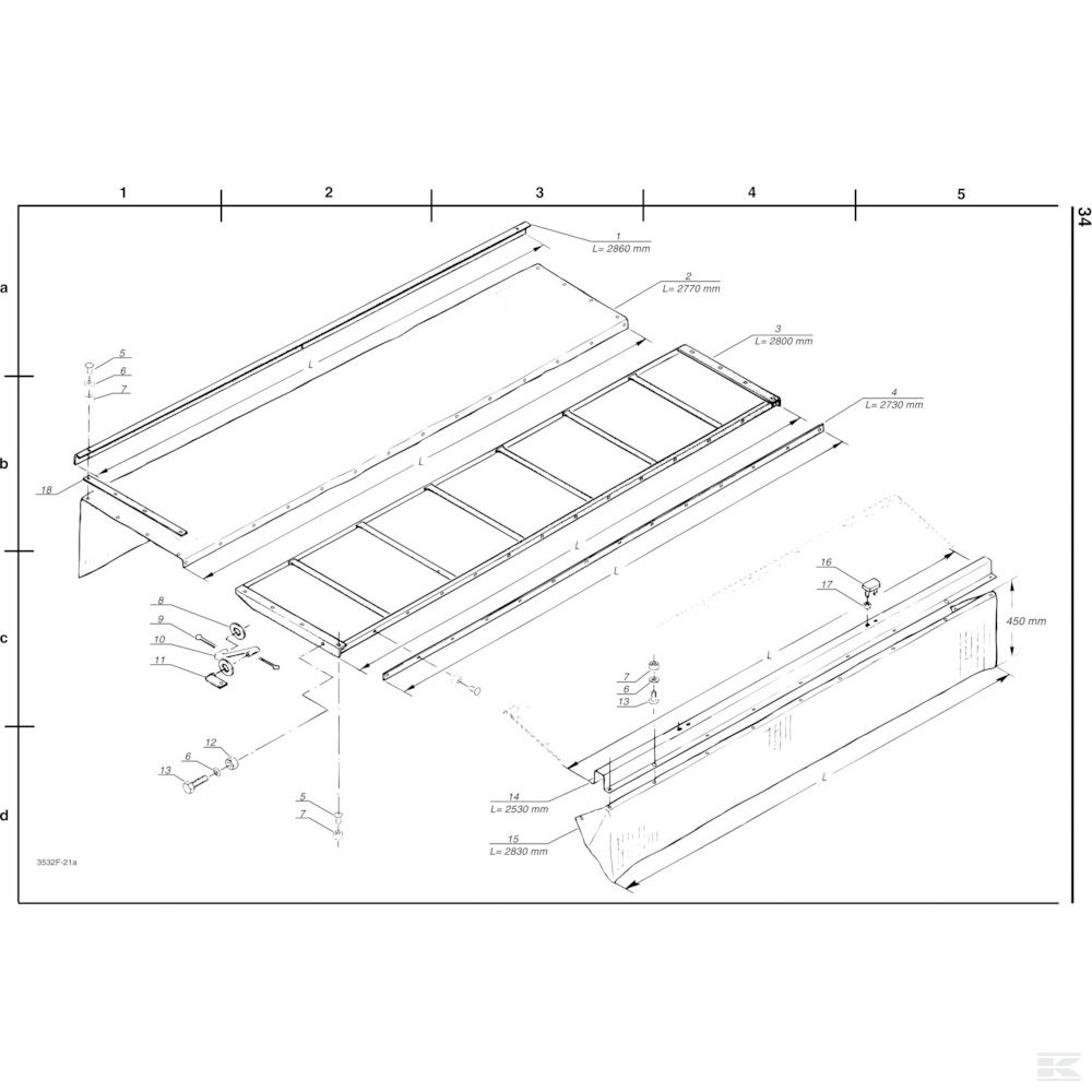 14 Брезенты Спроектировано для Kverneland 3532F