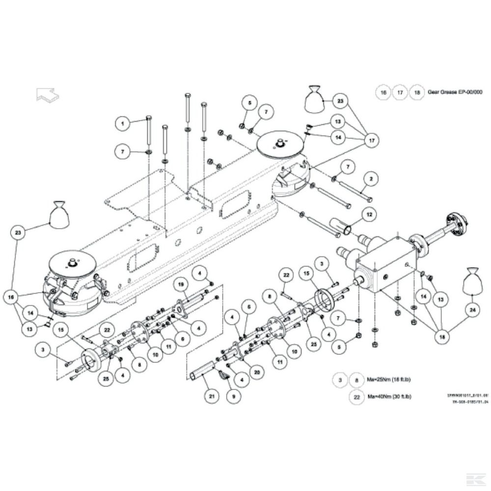 10 Привод Спроектировано для Kverneland Exacta-HL