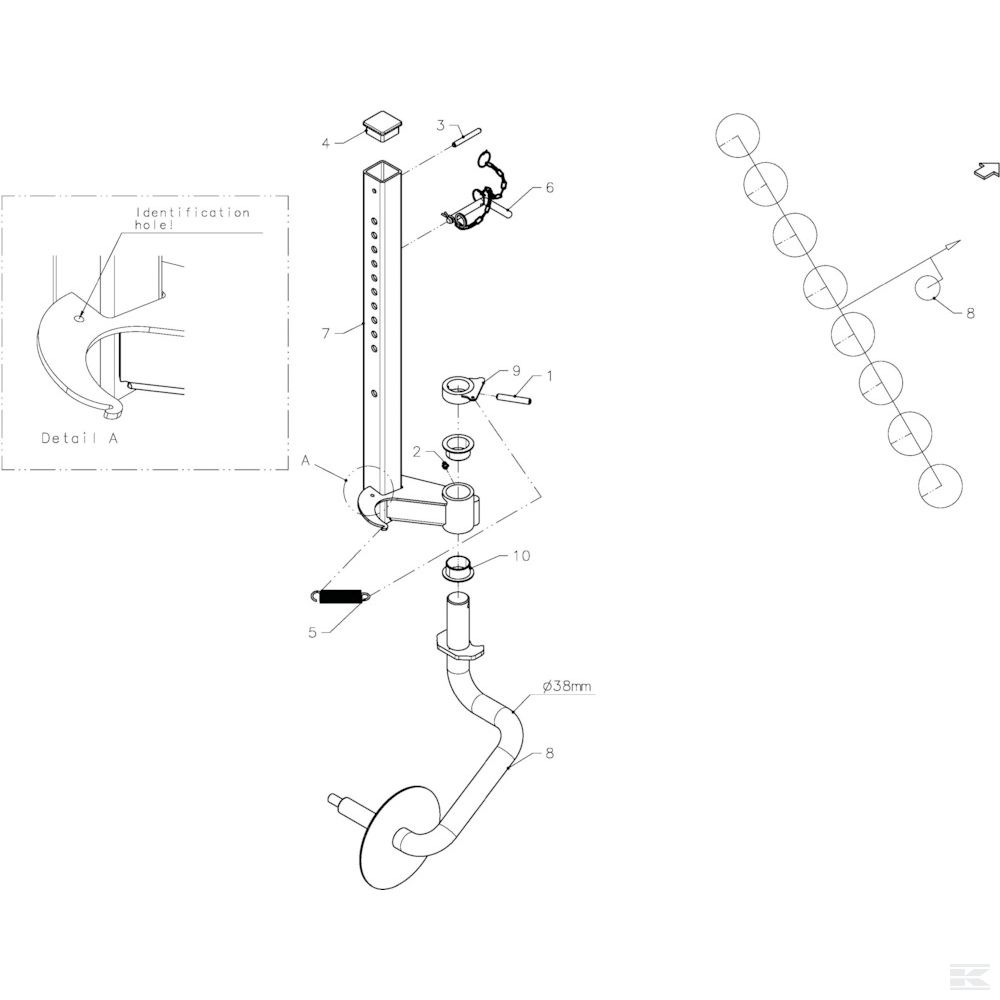 15 Опорное колесо Спроектировано для Kverneland 8076C