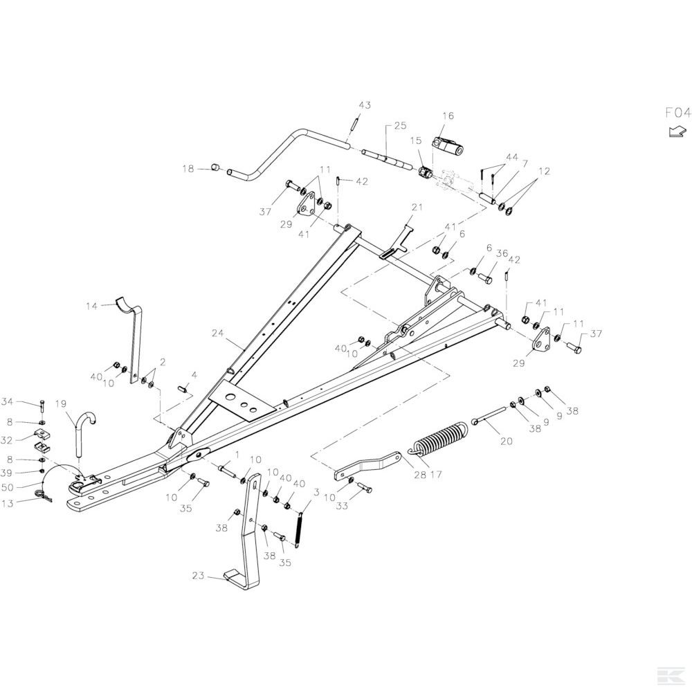 22 Тяга с комплектующими Спроектировано для Kverneland 8083T