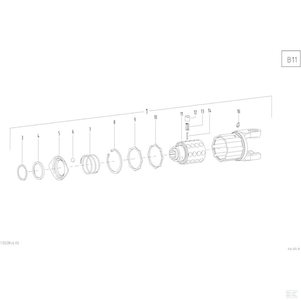 06 Предохранительная муфта 1100 Нм Спроектировано для Kverneland 8083T