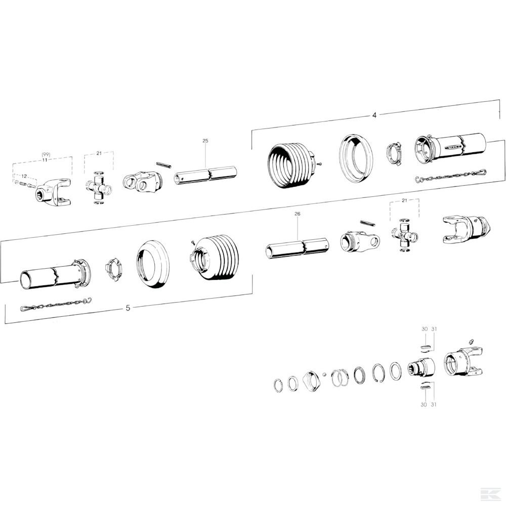 06 Отбор мощности Вал Спроектировано для Kongskilde CM 3050F