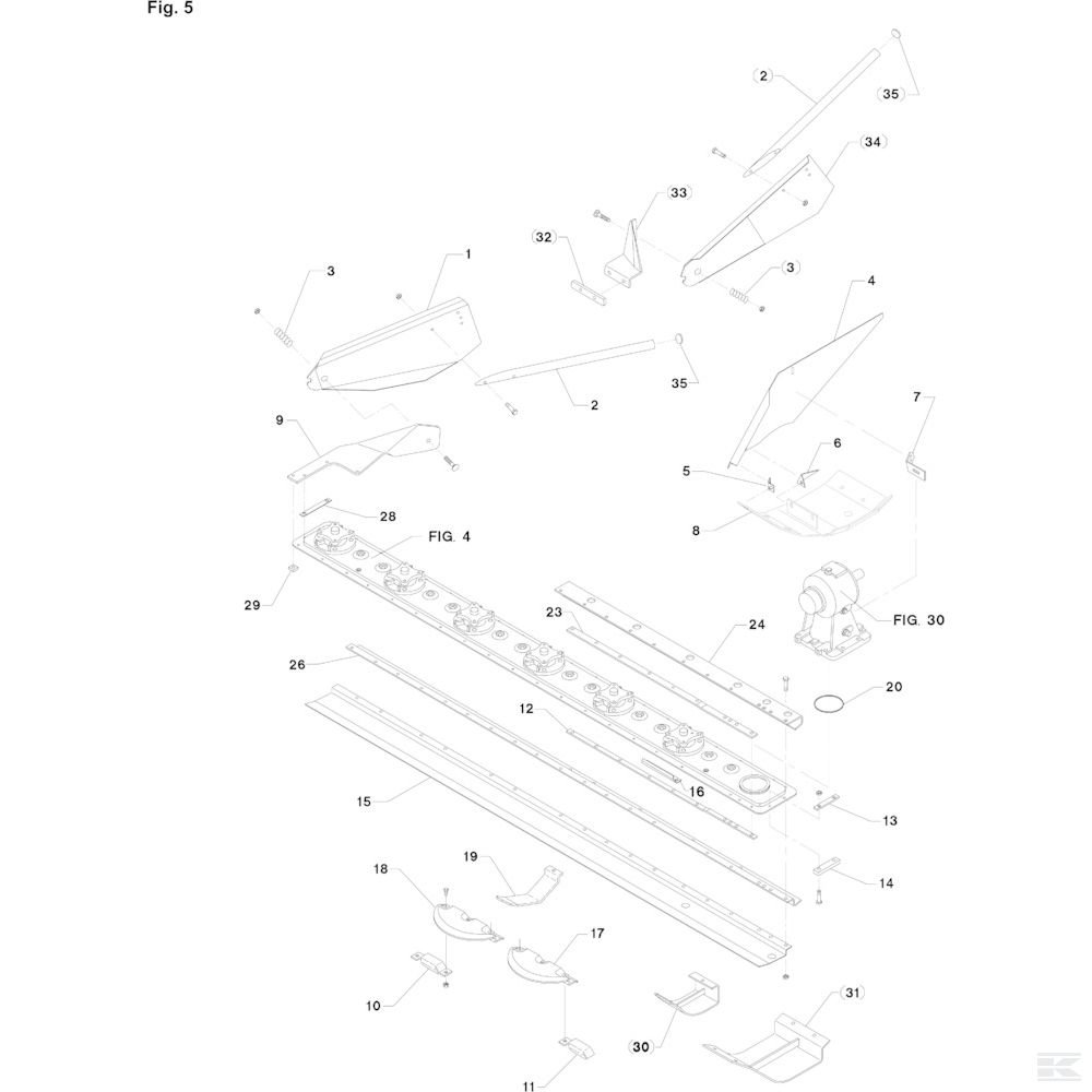 05 Ползуны и пластина валка Спроектировано для Kongskilde SB 2400