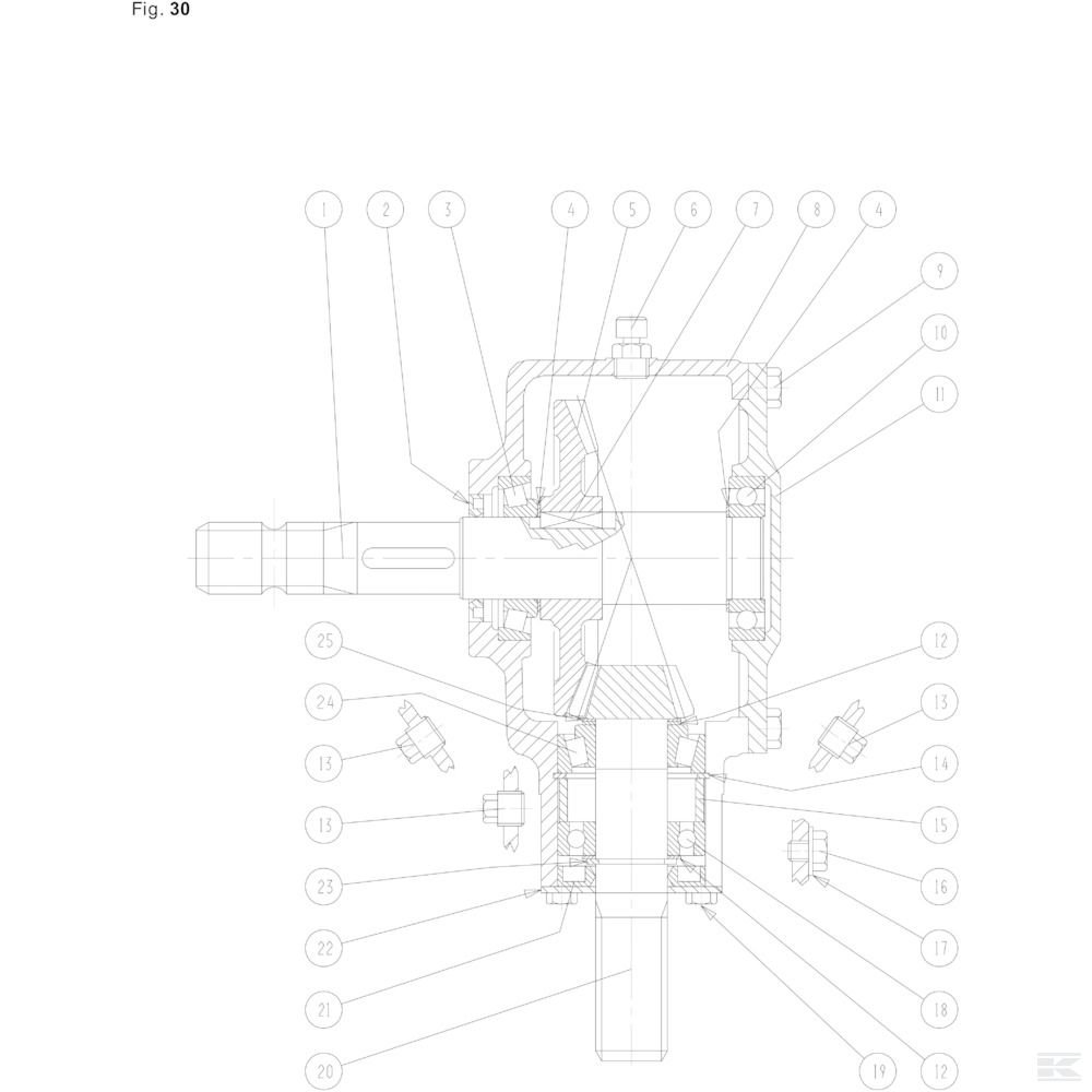 30 Коробка передач Спроектировано для Kongskilde GX 3205