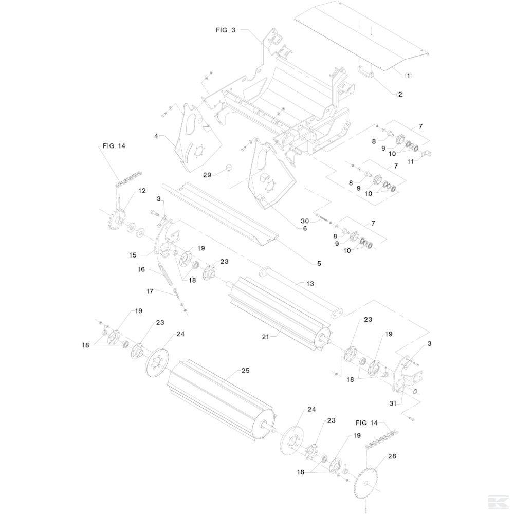 06 Блок транспортера 1 Спроектировано для Kongskilde FCT 955
