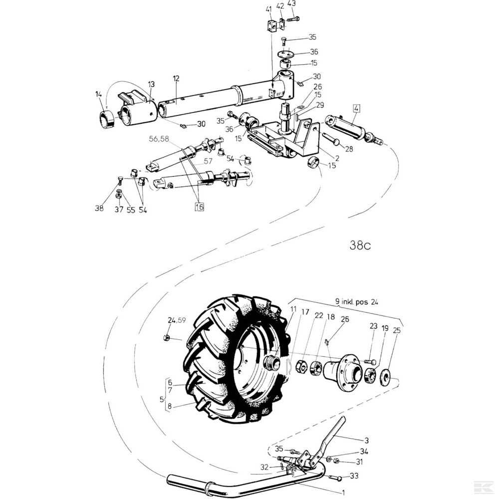 23 Заднее колесо HSRT, HSRS Спроектировано для Agrolux / Kongskilde SRT 6975