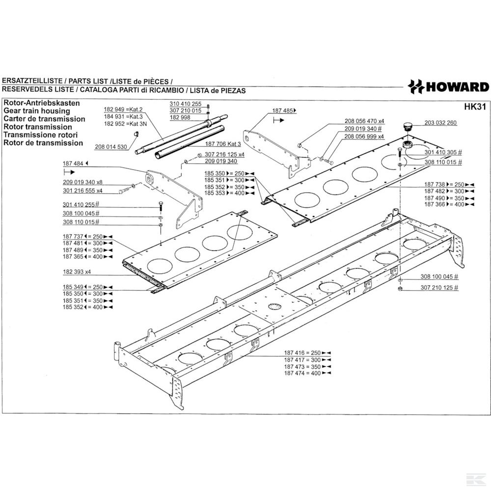 07 Корпус блока шестерен Спроектировано для Howard / Kongskilde HK31 350