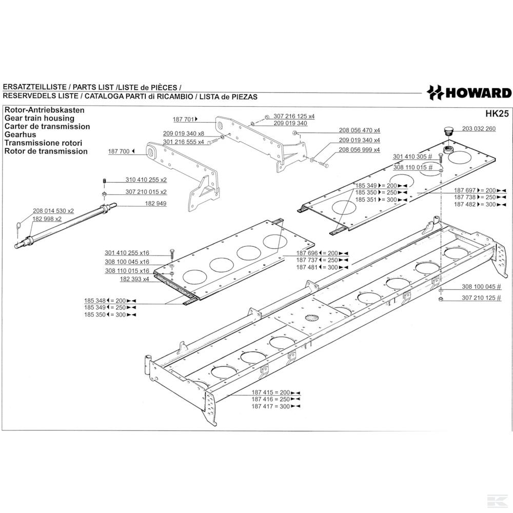 10 Корпус блока шестерен Спроектировано для Howard / Kongskilde HK25 300W