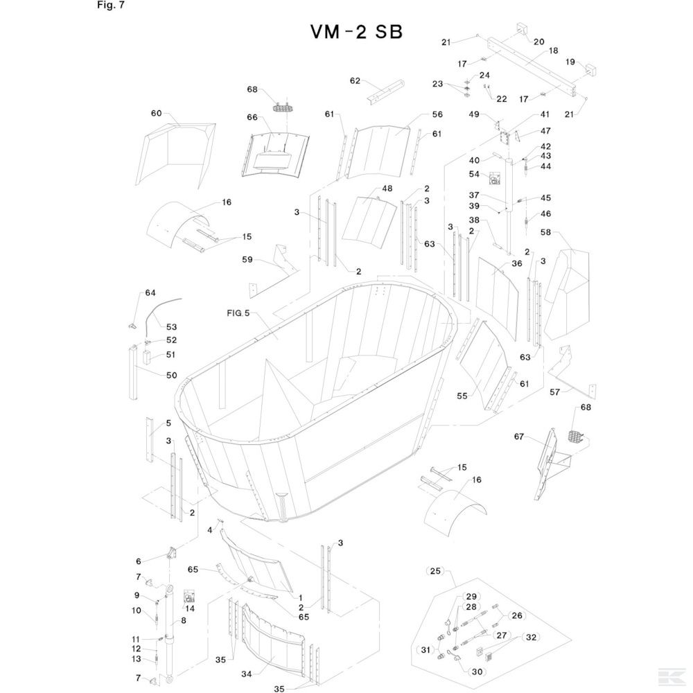 09 Кожухи бункера Спроектировано для JF / Kongskilde VM 2 S C Ver A