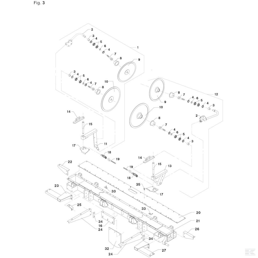 04 Валкователь Спроектировано для JF / Kongskilde CM 265 F Ver X
