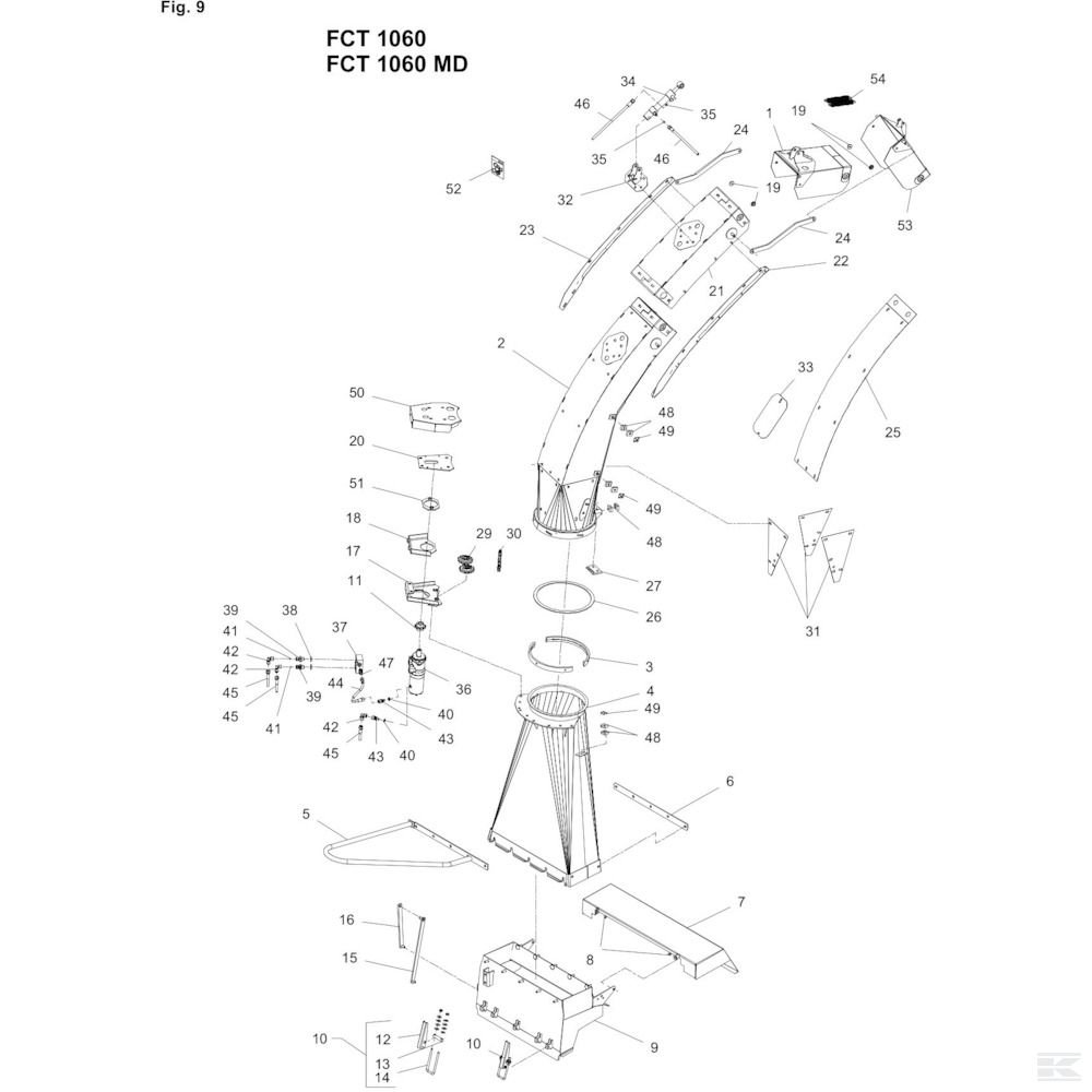 09 Желоб выброса Спроектировано для JF / Kongskilde FCT1060 Ver A