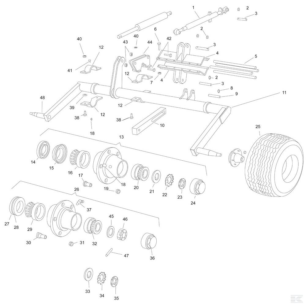 Väderstad Carrier XT 340 / 420 / 540 / 620 - ходовая часть