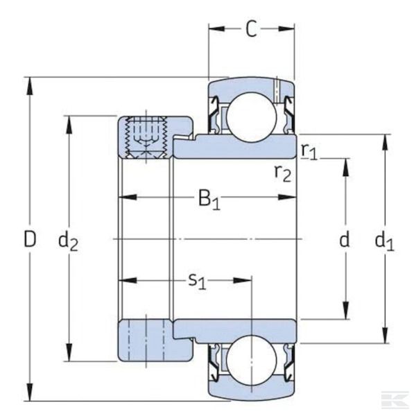 Подшипник шариковый самоустанавливающийся Gopart серия D20