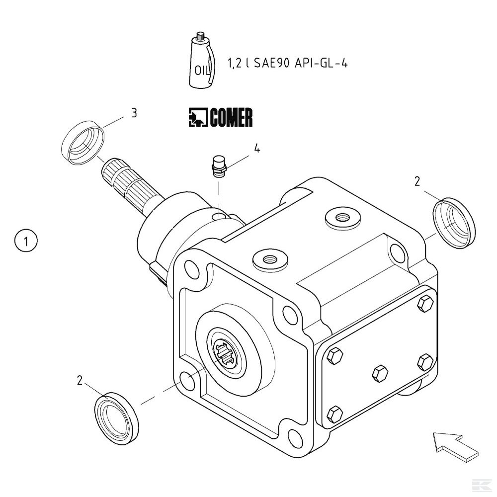 Угловая передача, для Vicon Fanex 833T