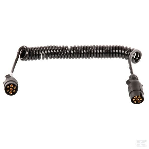 Спиральный кабель со штекером, 7-полюсный ISO1724 12В