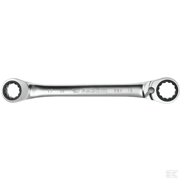 65 Накидной ключ с трещоткой, накидные головки изогнуты под углом 15°, дюймовый