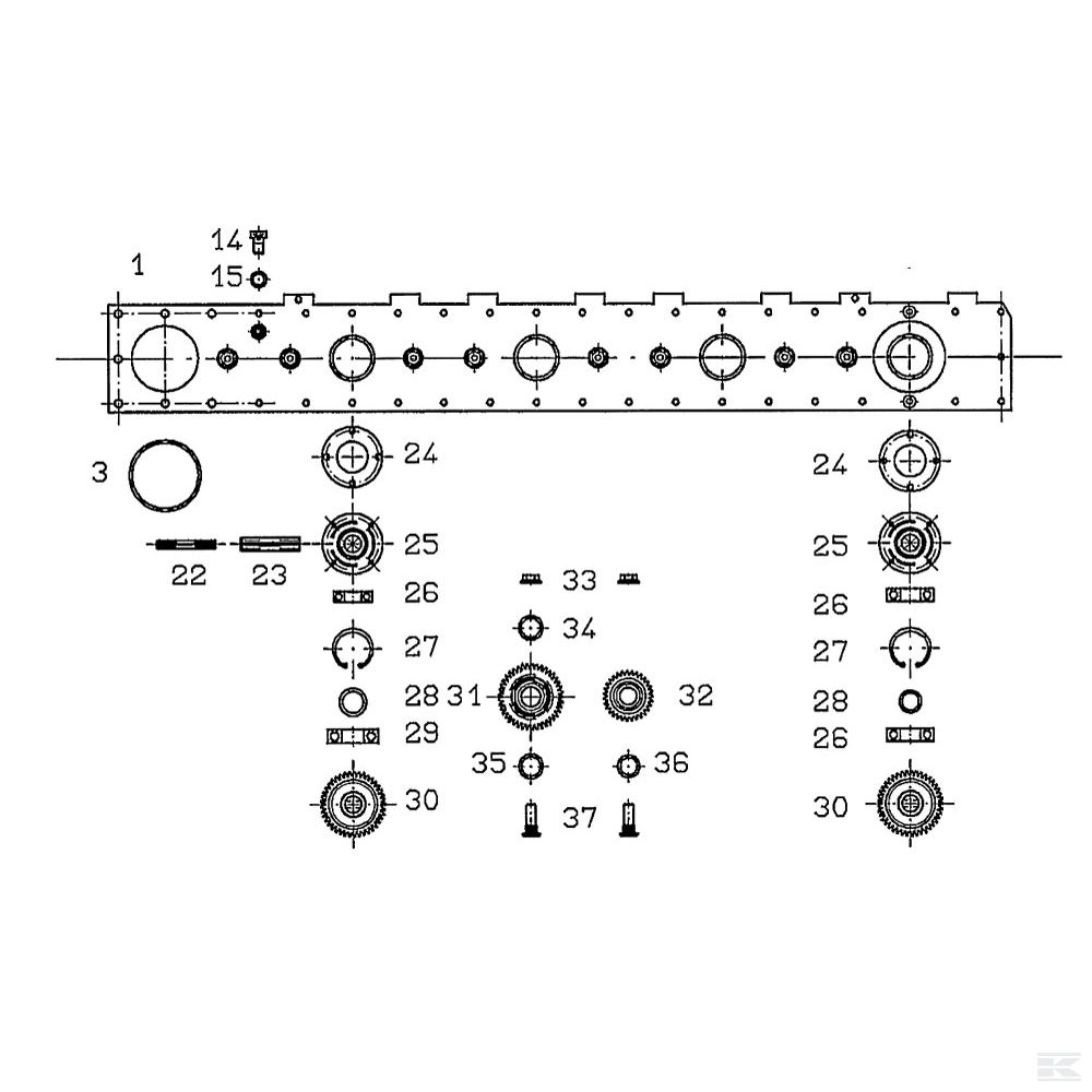 Привод косилочного диска, для Fella SM 165/206/240