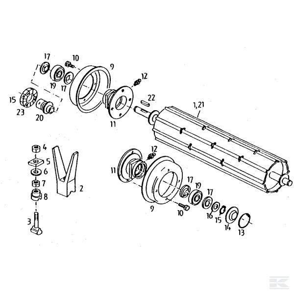 Мялка-вспушиватель, подходит для Deutz-Fahr KM 2.33 STC