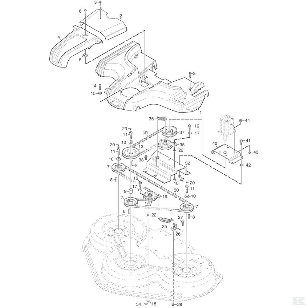 Привод косилочной деки Stiga Titan 125H Combi 13-7822-22