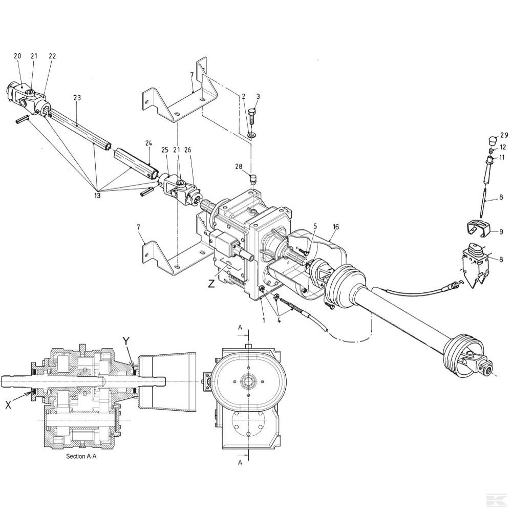 Система управления редукторная для Trioliet-Mullos Triomix S-2 1200 (начиная с серии 04) и 1600 / 2000 (начиная с серии 03)