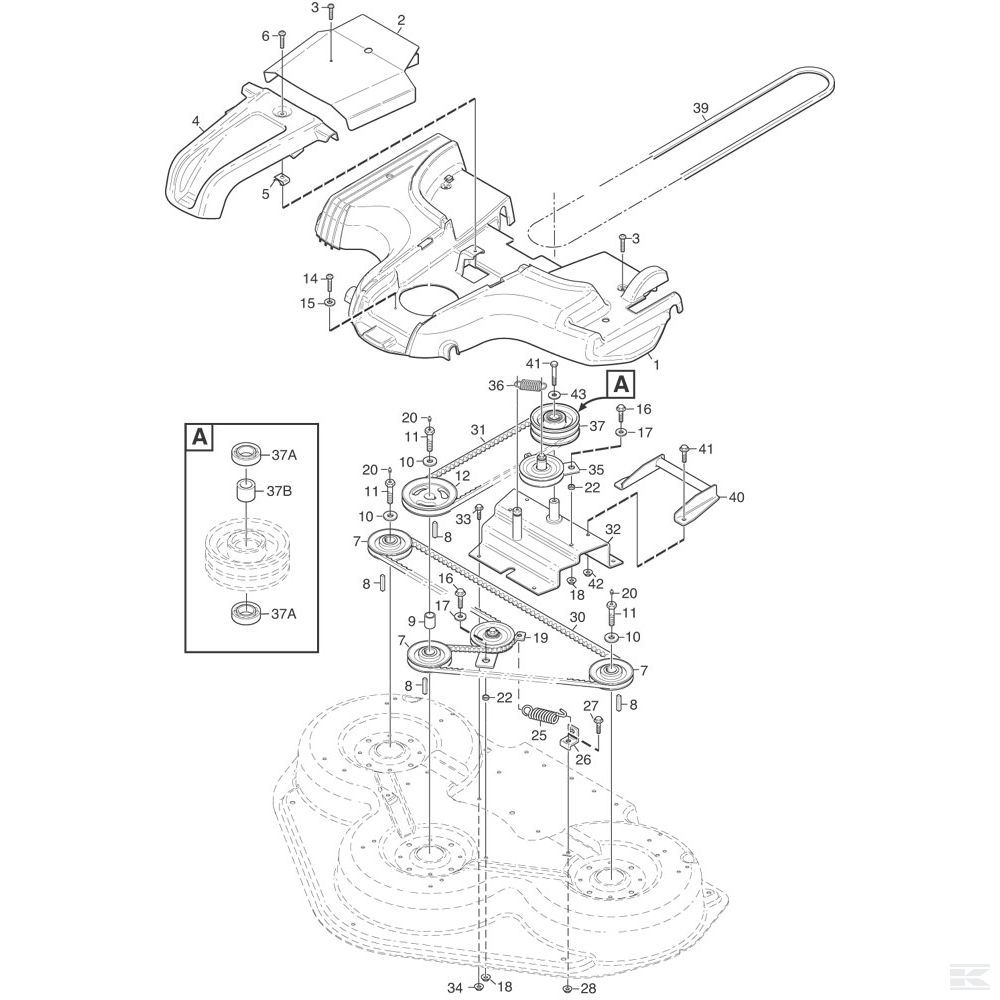 Привод косилочной деки Stiga Titan 125B Combi 13-7812-12