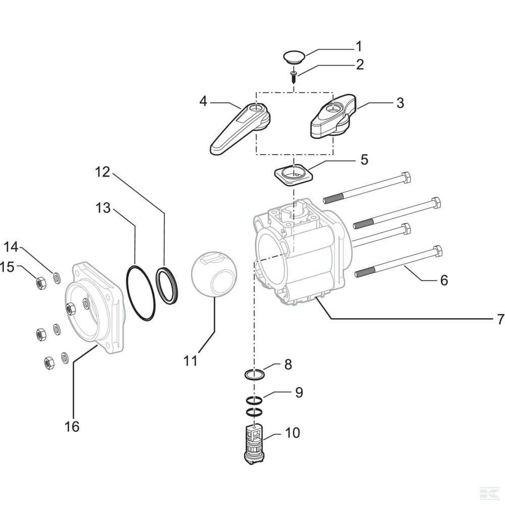 Arag, запасные части  для 453004 X . .( 2-ходовых шаровых кранов)