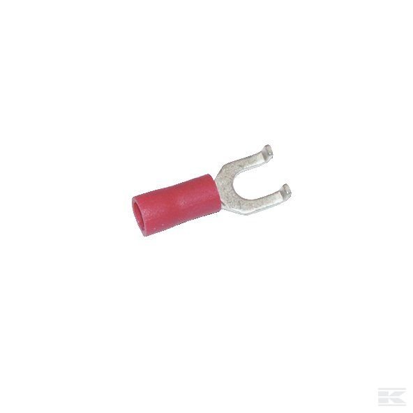 Наконечник кабельный вилкообразный - красный - с крючком - 0.5-1.0 мм²