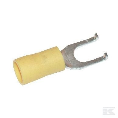 Наконечник кабельный вилкообразный - желтый - с крючком - 4.0-6.0 мм²