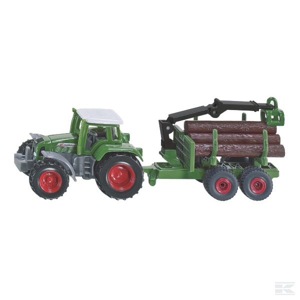 S01645 трактор Fendt с прицепом для перевозки леса