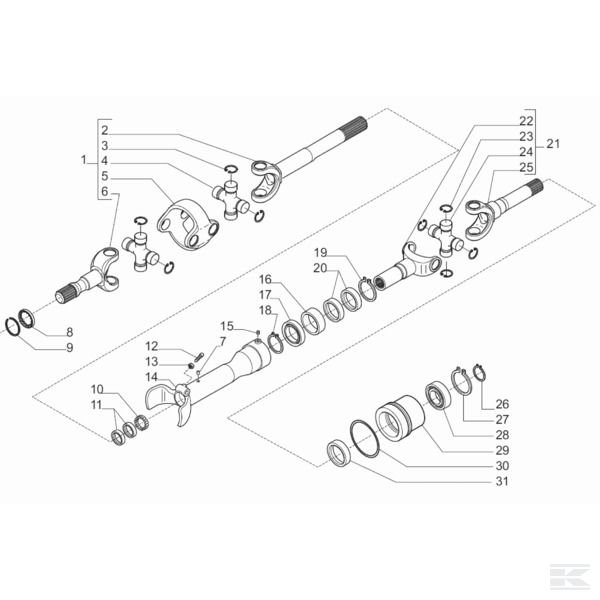 Ось 20.29SI, карданный шарнир