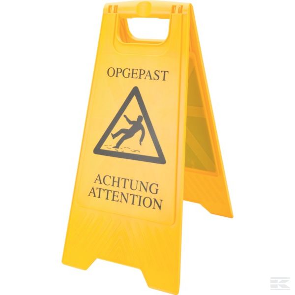 Табличка с предупреждением "Внимание мокрый пол"
