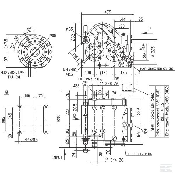 Коробка передач Comer DZP-821F, понижающий редуктор