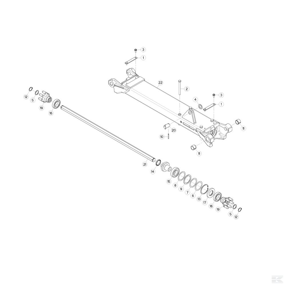 Промежуточный привод правый для Kuhn GF 6502