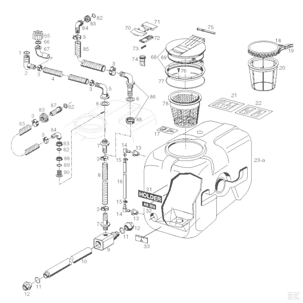 Бак с арматурой, оригинальный Holder / V&N AS 220/320/420