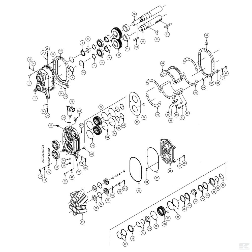 Запасные части для роторно-поршневых насосов типа VX..Q, серия 186, оригинальные Vogelsang