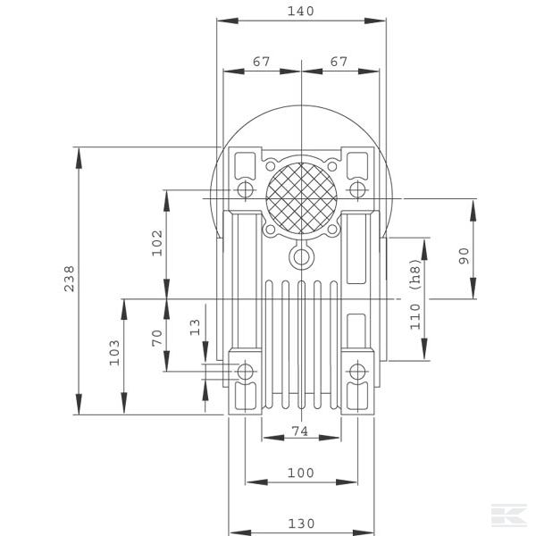 GR09040 Передача червячная типа GR I = 40