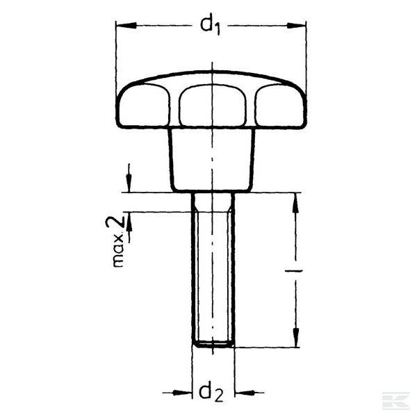 6336S1263 Кнопка звездообразной формы M12x63 L=25
