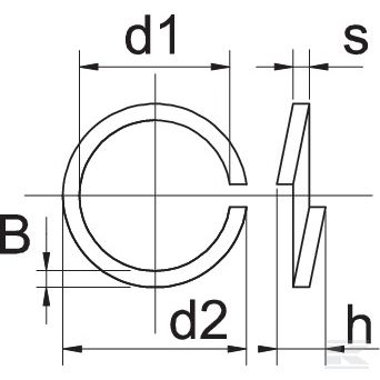 127B22B Пруж. кольцо M22 черное