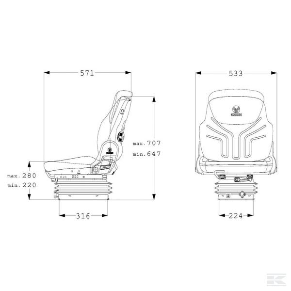 G1047331 Сиденье Compacto Basic W ПВХ