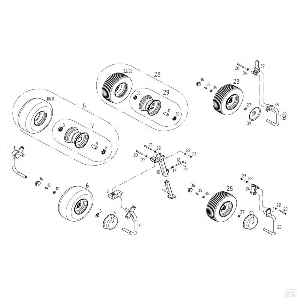FEL12666701 +Cpl wheel, 16x6.50-8 Fella