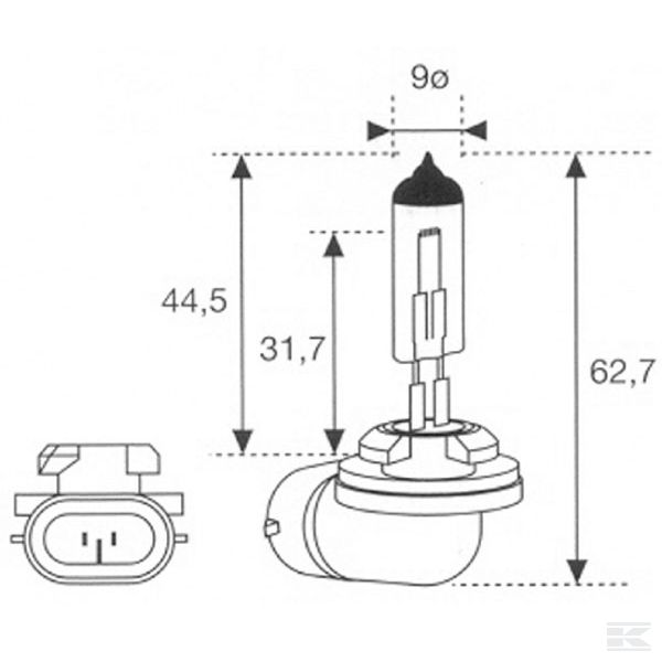 GL12813 +Bulb 12,8V 50W