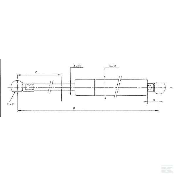 CA079499 Амортизатор газонаполненный L505-230N