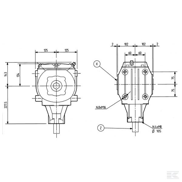 262506 Редуктор T-22C 1,6:1