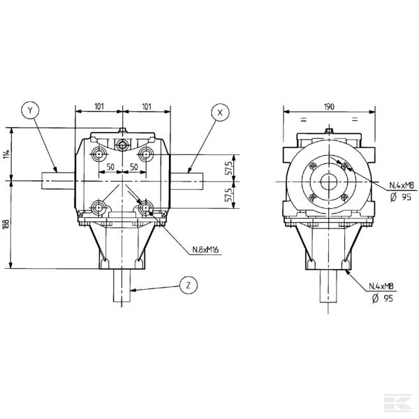 278224 Редуктор T-278A 2,3:1