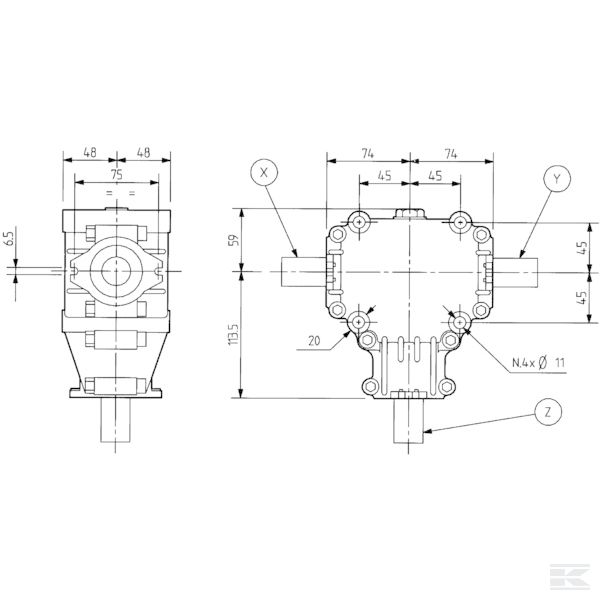 124012 Редуктор L-25A 1:1